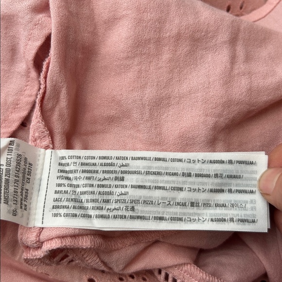 Abercrombie & Fitch Top Womens Sz S Pink Sleeveless Eyelet Shell Embroidered - Picture 7 of 9